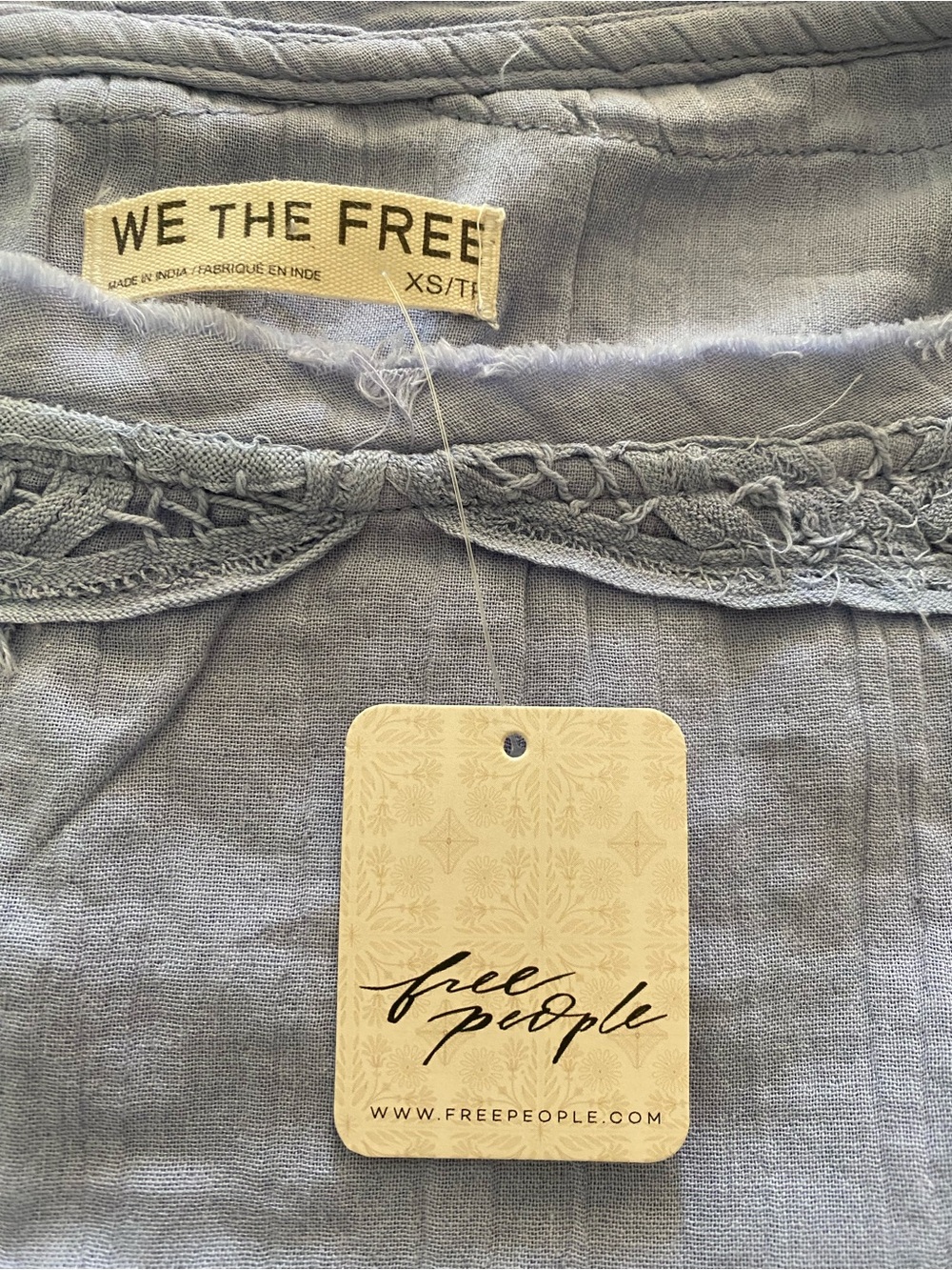 We The Free Sky Blue Boho Lace-Trim Tunic - Picture 14 of 15